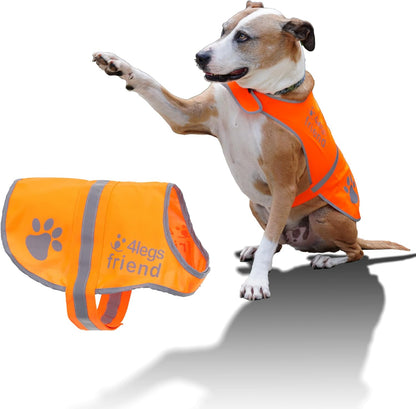 Reflective Dog Vest. Hi-Visibility, Oxford 300D Waterproof Blaze Orange Dog Vest Helps Protect Your Best Friend. Safeguard Your PUP from Motorists & Hunting Accidents, on or off Leash