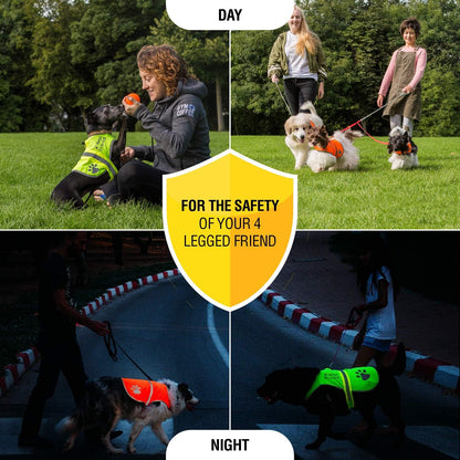 Reflective Dog Vest. Hi-Visibility, Oxford 300D Waterproof Blaze Orange Dog Vest Helps Protect Your Best Friend. Safeguard Your PUP from Motorists & Hunting Accidents, on or off Leash