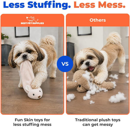 Best Pet Supplies 2-In-1 Stuffless Squeaky Dog Toy - Hare, Medium
